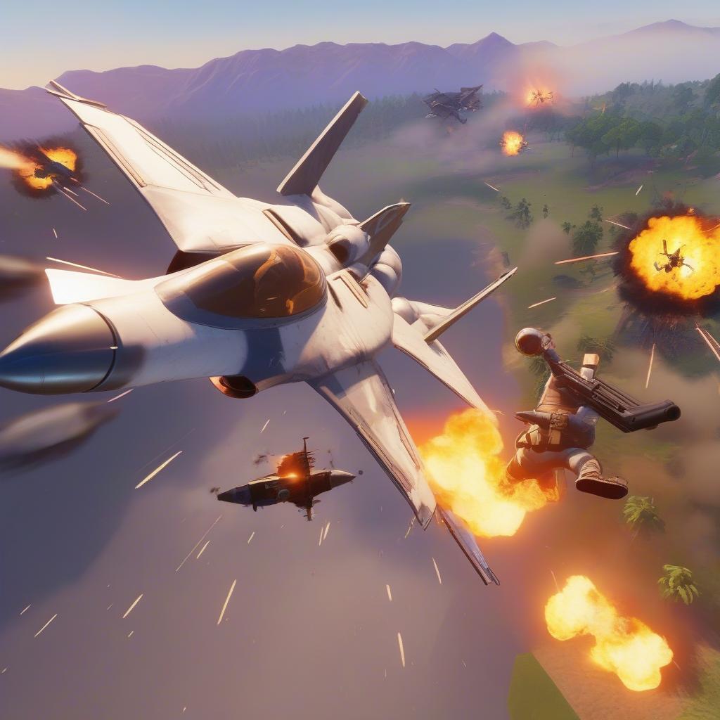 Fortnite Air Royale mode featuring the X-4 Stormwing plane.