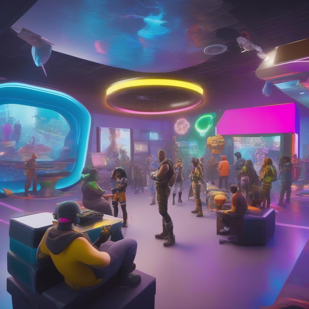 Players exploring the Fortnite Creative Hub for Mini Games