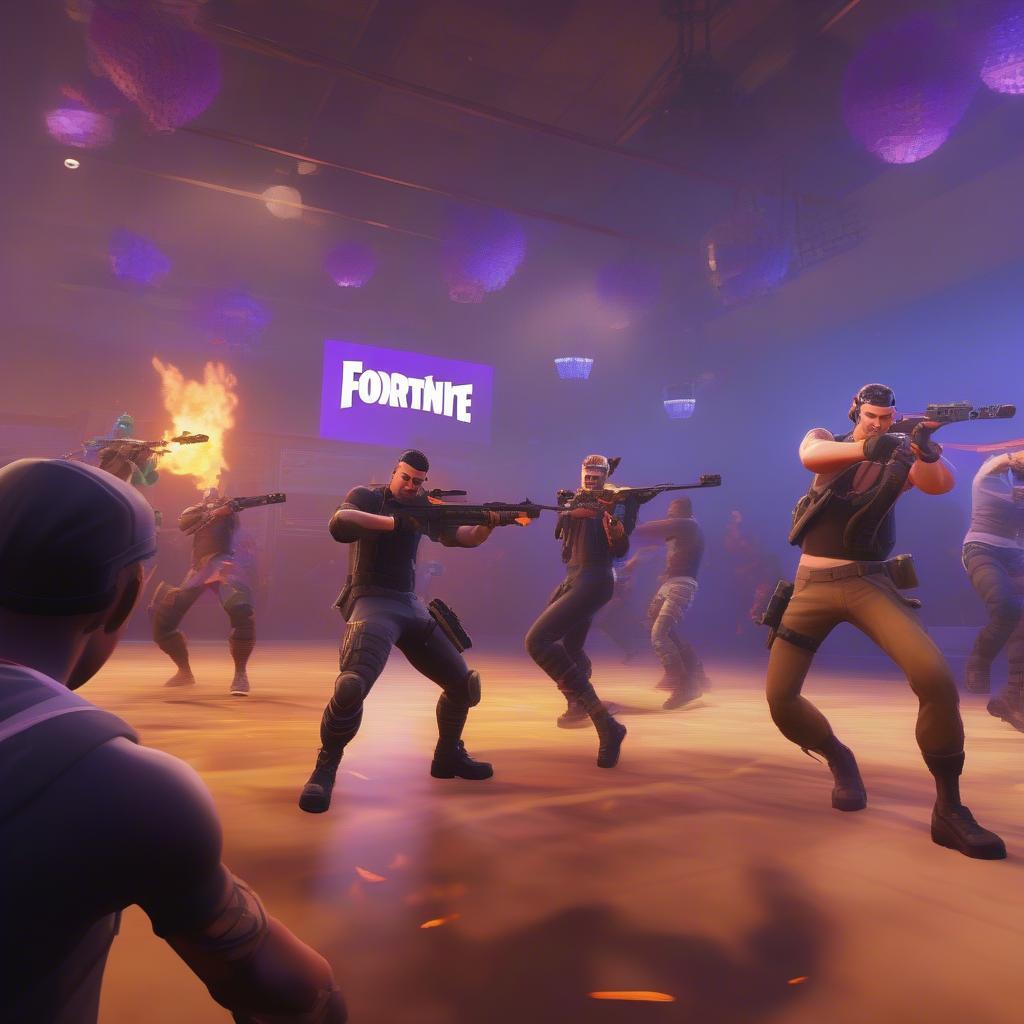 Combating Enemies in Fortnite Disco Domination