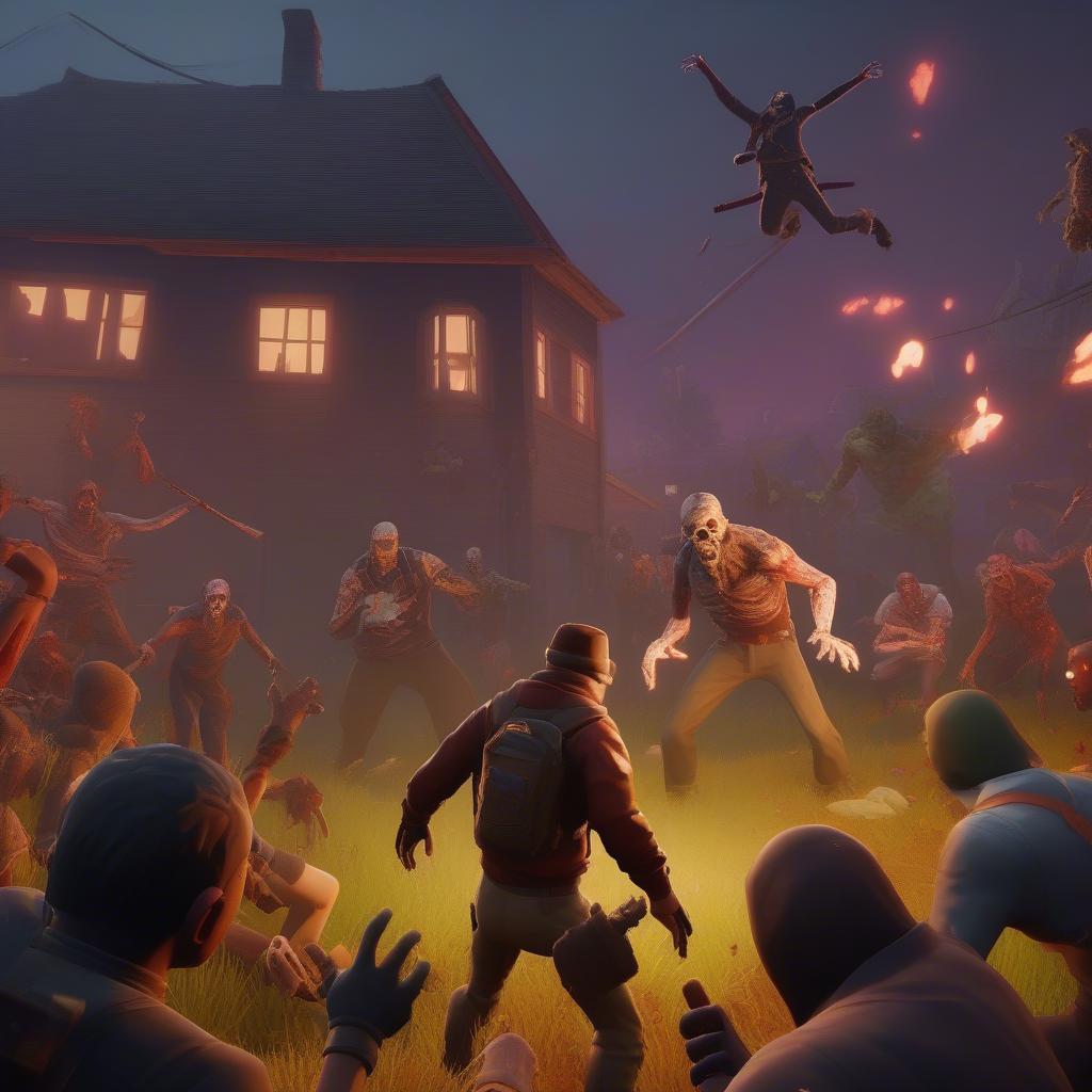 Confronting Zombies in a Fortnite Horror Map