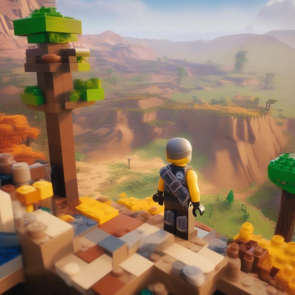 Lego Fortnite player character exploration