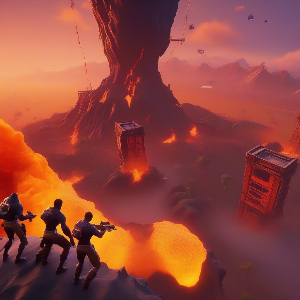 Players seeking high ground in Fortnite Floor is Lava